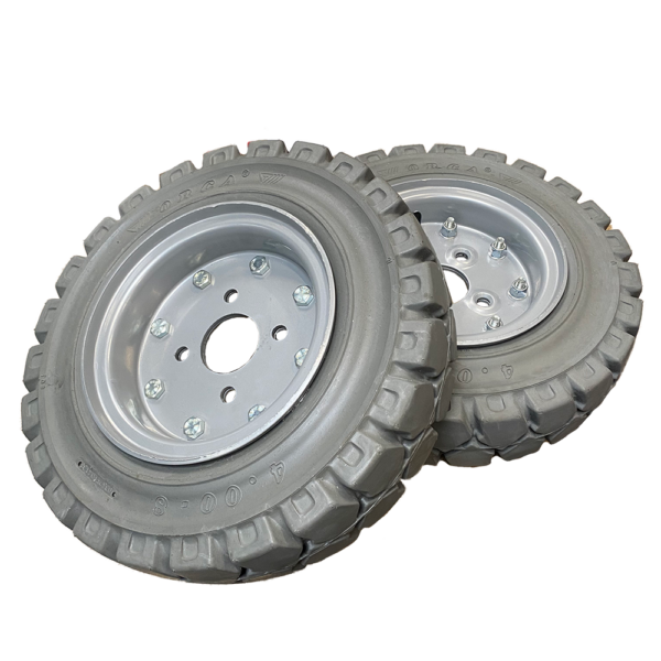Roues non marquantes pour tracteur pousseur électrique sur sols sensibles