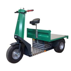 Micro truck un transporteur électrique à plateau basculant. compact et puissant