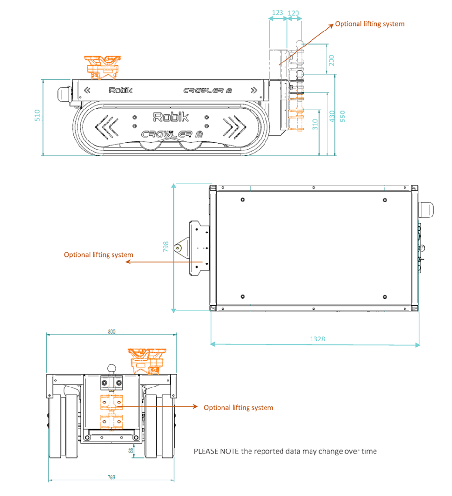 images des dimensions du crawler M