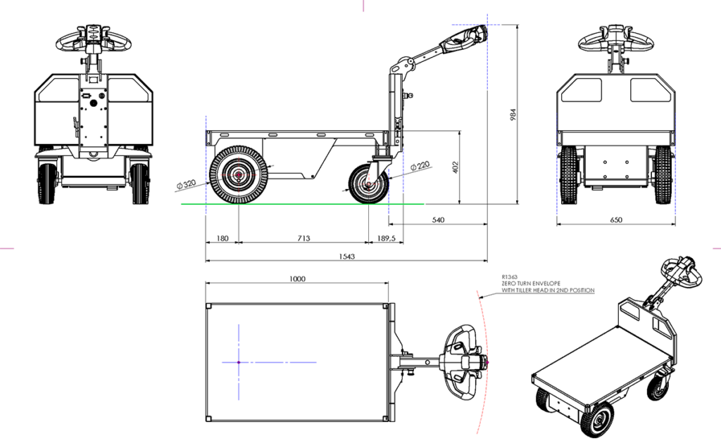 dimensions du chariot alitrak ET300